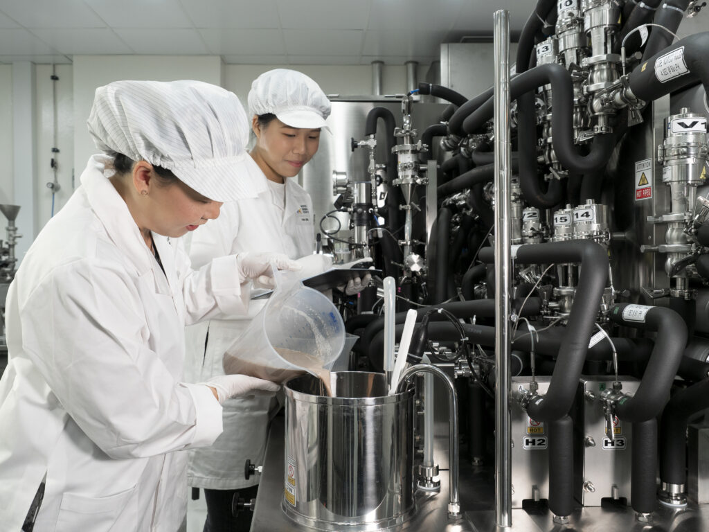 Lab equipment demonstrating how plant-based formulations are tested